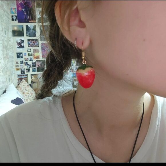 Strawberry Dangle Earrings - Picture 5 of 5